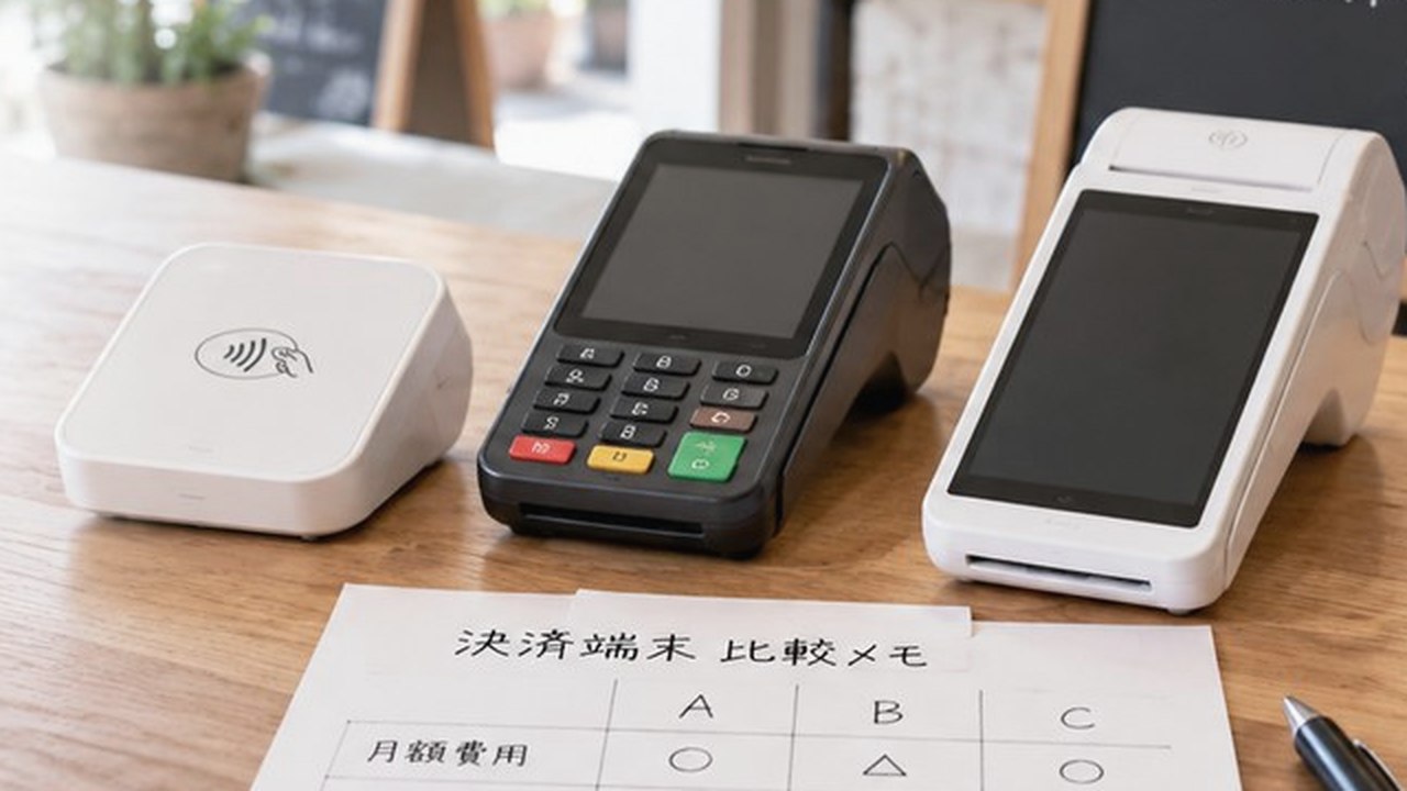 店舗カウンターのキャッシュレス決済端末